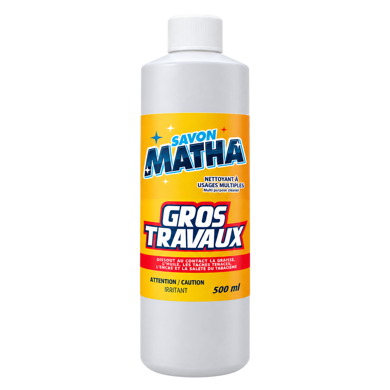 Nettoyant Savon Matha Gros Travaux, bouteille de 500 ml