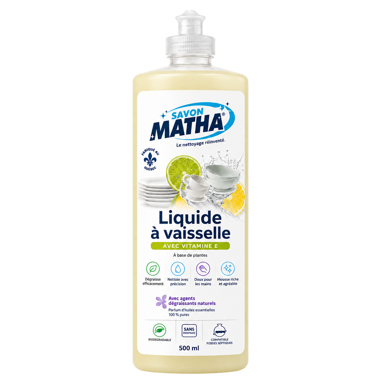 Liquide à vaisselle Savon Matha, flacon de 500 ml